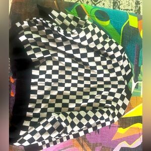 Dressed in lala checker cardigan 🌈🦄❤️